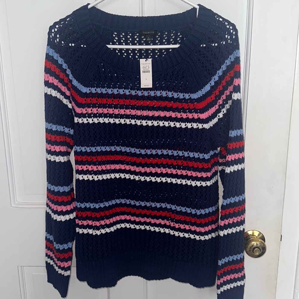 Talbots Open Weave CrewNeck Sweater